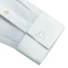 White Herringbone Wrinkle Free Double Cuff Modern / Classic Fit Long Sleeve Shirt - CF3D5.20