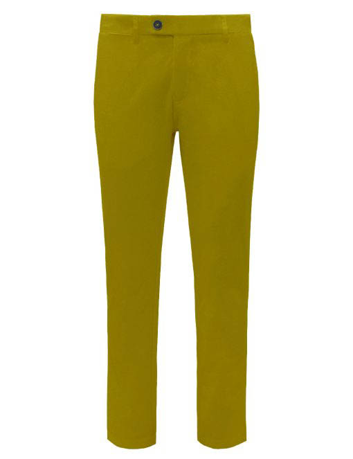 Mustard Cotton Stretch Slim Fit Casual Pants - CPSFA2.4