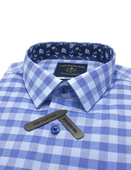 Blue Checks Custom / Relaxed Short Sleeve Shirt - RF9SF5.23