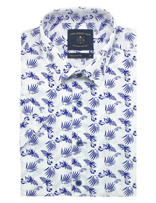 Blue Tropical SG Inspired Custom / Relaxed Fit Short Sleeve Shirt - RF9SF2.23
