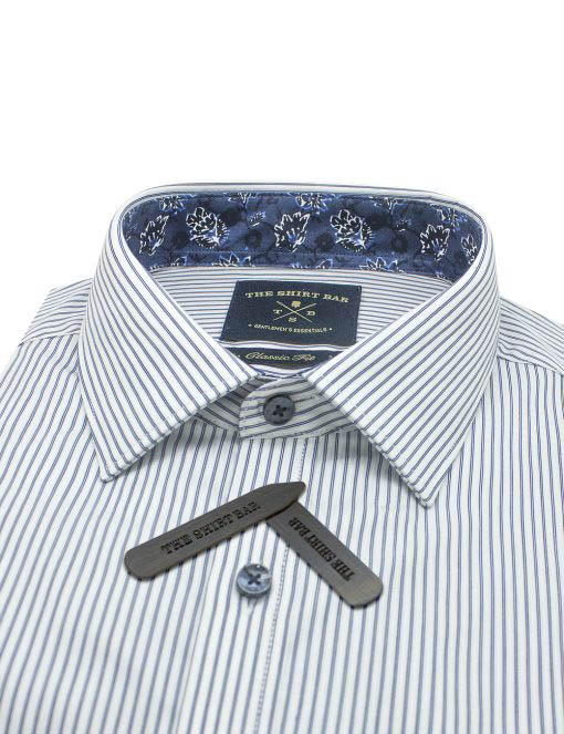 Navy Stripes Modern / Classic Fit Long Sleeve Shirt - CF2A10.23