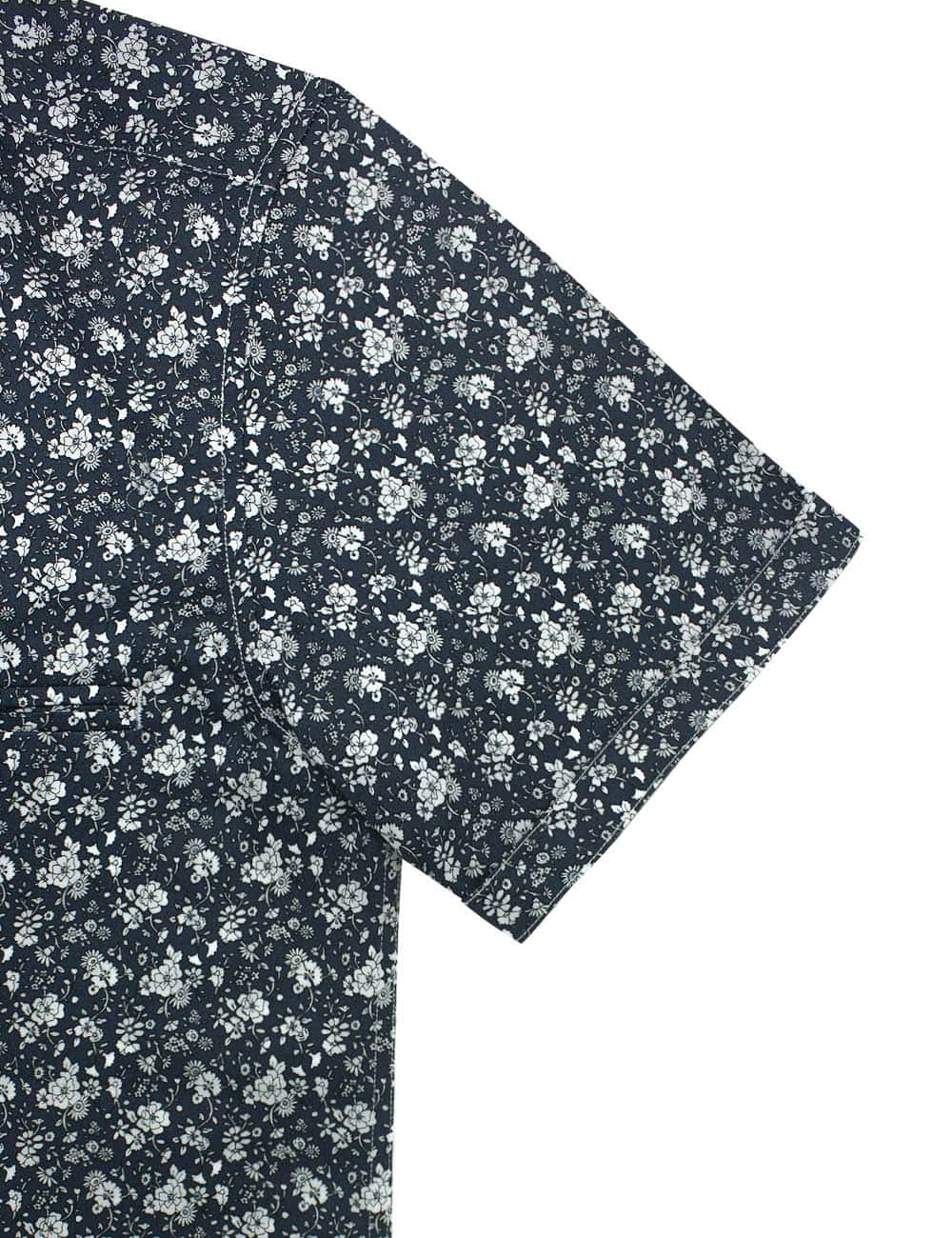 Grey Floral Print Custom / Relaxed Fit Short Sleeve Shirt - RF9SNB3.23