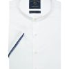 Solid White Mandarin Collar Eco-ol Bamboo Custom / Relaxed Fit Short Sleeve Shirt- RF11SF3.26