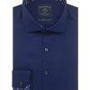 Solid Navy Twill Eco-ol Bamboo Slim/Tailored Fit Long Sleeve Shirt - TF1FF6.23
