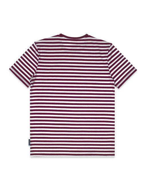 Red And White Stripe Crew Neck Short Sleeve T-shirt - TS1A1.5