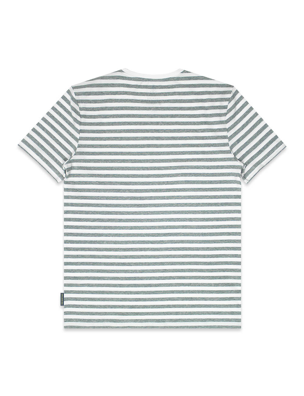 White And Grey Stripe Crew Neck Short Sleeve T-shirt - TS1A2.5