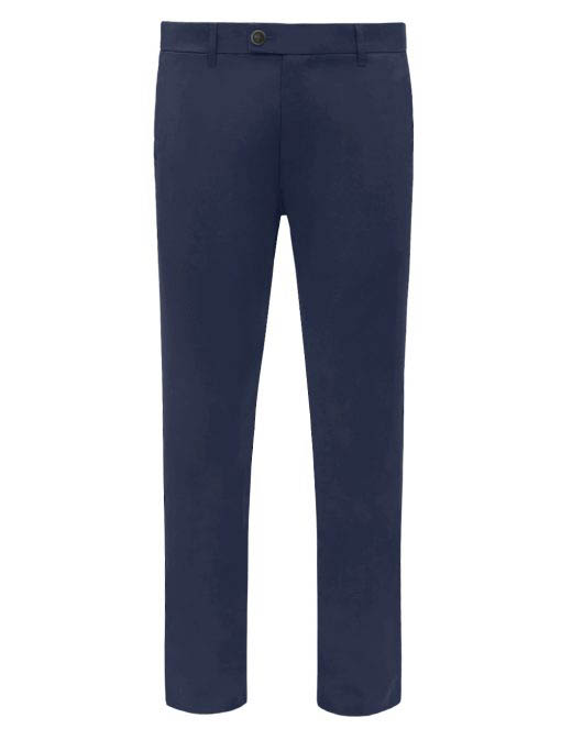 Navy Cotton Stretch Slim Fit Casual Pants - CP1A6.5