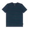 Navy With Green Stripe Raw Edge Short Sleeve T-shirt - TS2A7.5